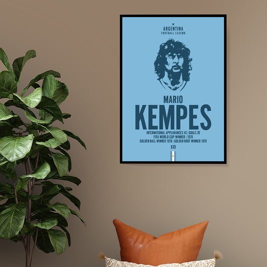 Mario Kempes Head Poster