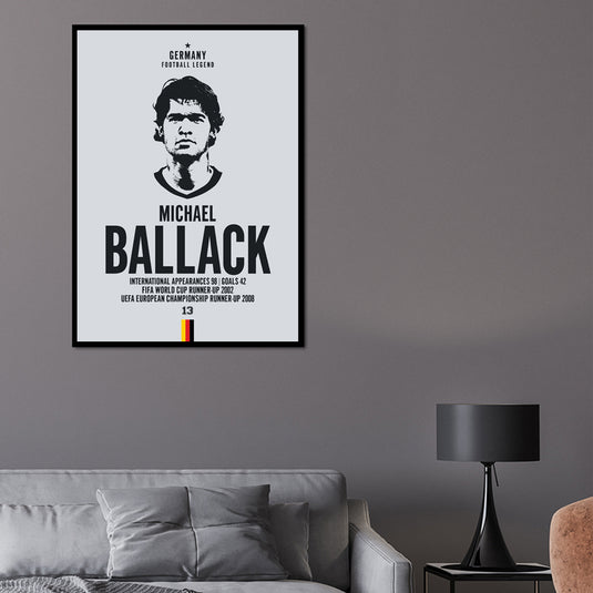 Michael Ballack Germany Football Legend Iconic Portrait Print