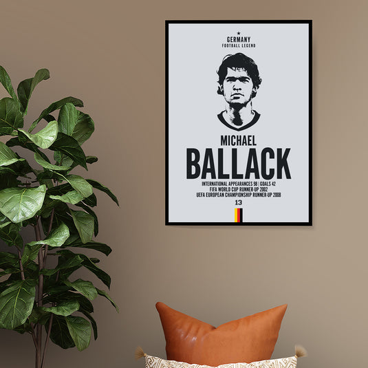 Michael Ballack Germany Football Legend Iconic Portrait Print