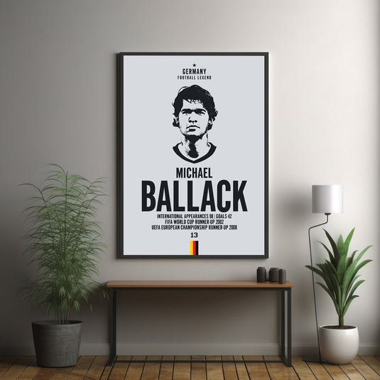 Michael Ballack Germany Football Legend Iconic Portrait Print