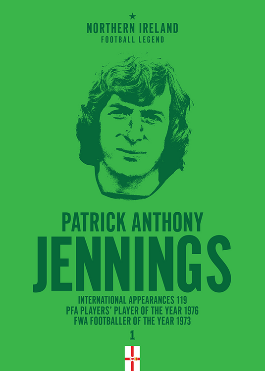 Pat Jennings Northern Ireland Football Legend Iconic Portrait Print