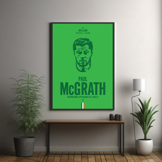 Paul McGrath Ireland Football Legend Iconic Portrait Print