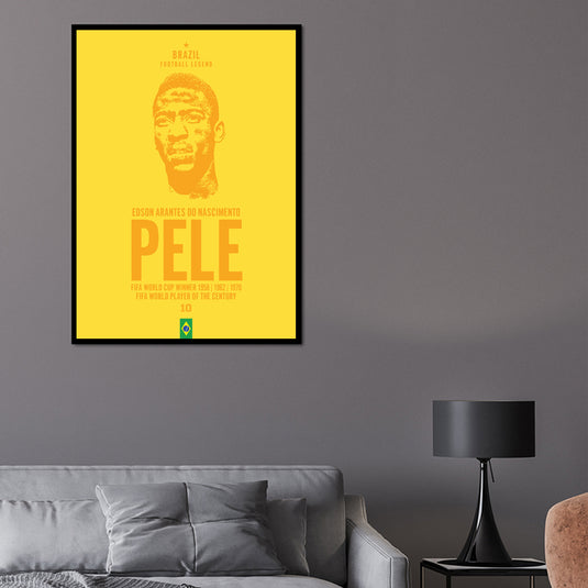 Pele Brazil Football Legend Iconic Portrait Print