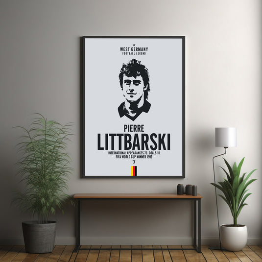 Pierre Littbarski West Germany Football Legend Iconic Portrait Print