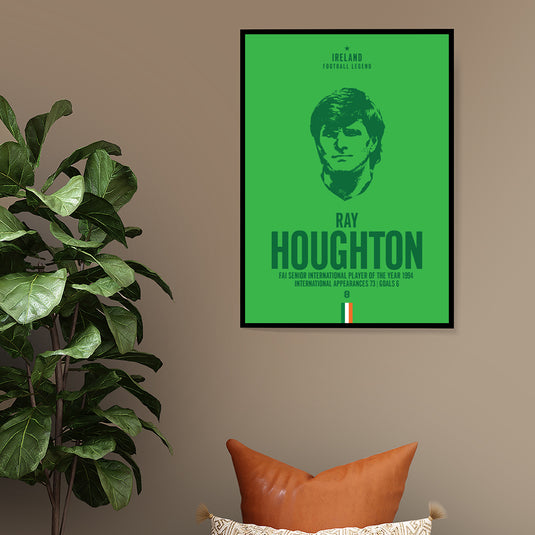 Ray Houghton Ireland Football Legend Iconic Portrait Print