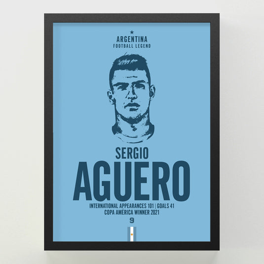 Sergio Aguero Head Poster