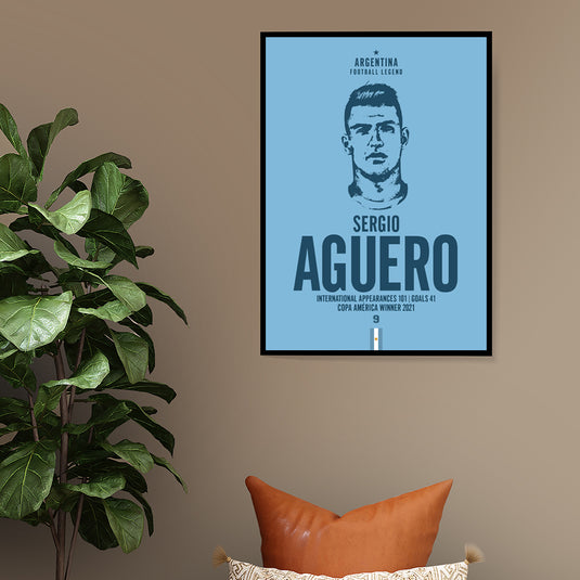 Sergio Aguero Head Poster