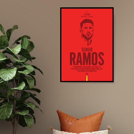 Sergio Ramos Spain Football Legend Iconic Portrait Print