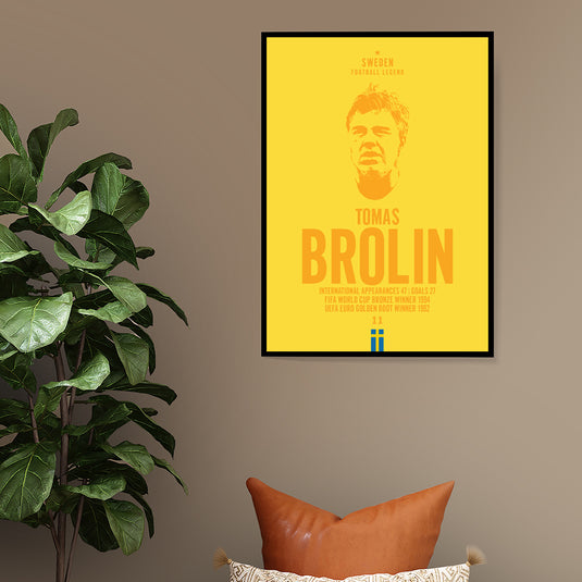 Tomas Brolin Sweden Football Legend Iconic Portrait Print