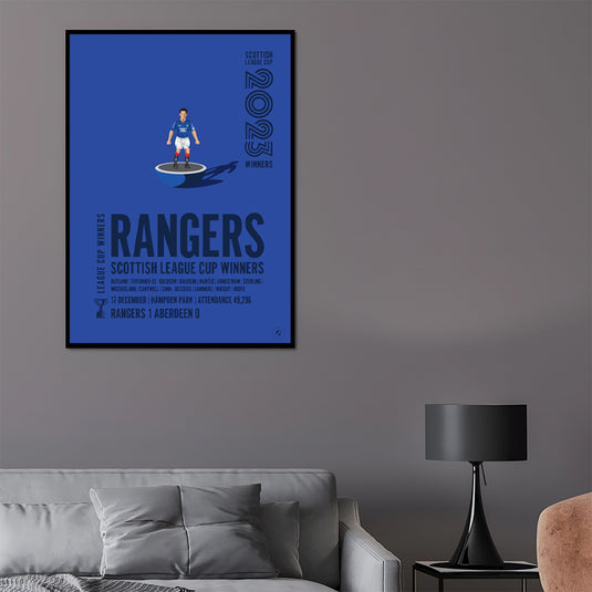 Rangers 2023 Scottish League Cup Winners Poster