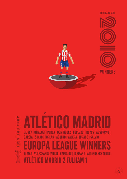 Affiche des vainqueurs de la Ligue Europa de l'Atletico Madrid 2010