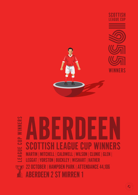 Aberdeen 1955 Scottish League Cup Winners Poster