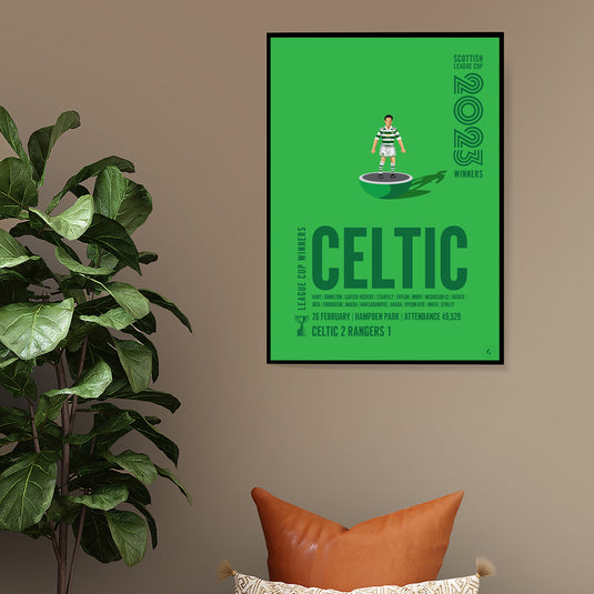 Celtic 2023 Scottish League Cup Winners Poster