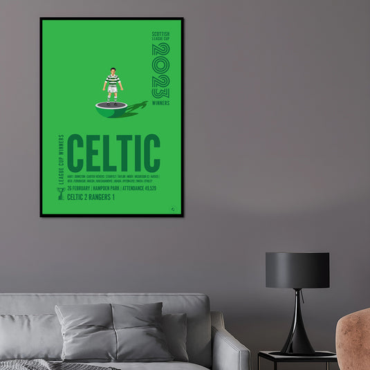 Celtic 2023 Scottish League Cup Winners Poster