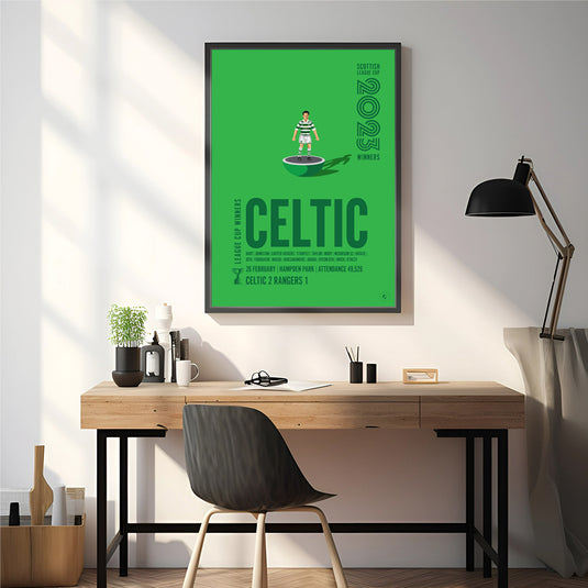 Celtic 2023 Scottish League Cup Winners Poster