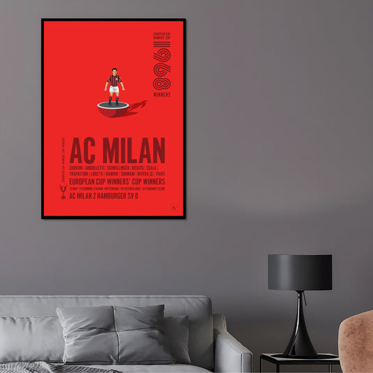 Affiche des vainqueurs de la Coupe des vainqueurs de coupe de l'UEFA 1968 de l'AC Milan