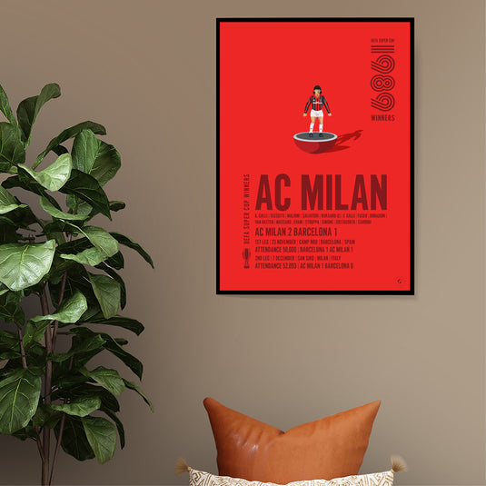 AC Milan 1989 UEFA Super Cup Winners Poster