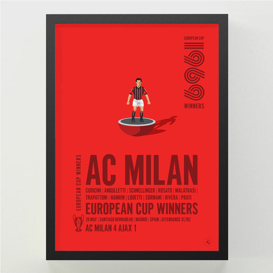 AC Milan 1969 European Cup Winners Poster