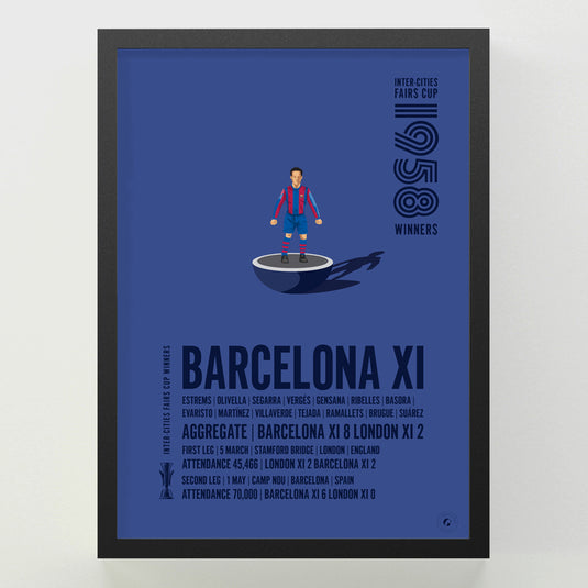 Barcelona 1958 Inter-Cities Fairs Cup Winners Poster