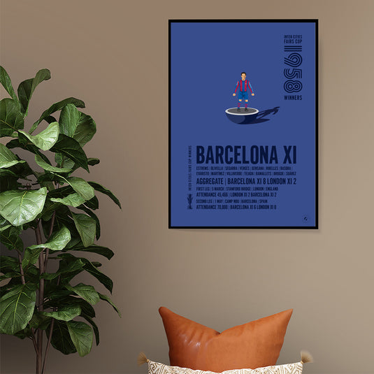 Barcelona 1958 Inter-Cities Fairs Cup Winners Poster