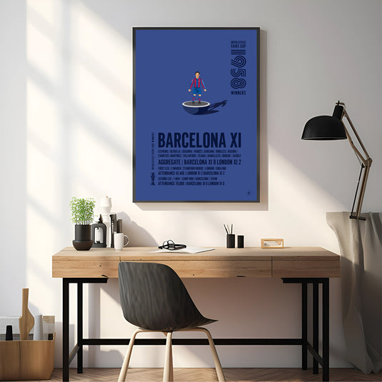 Barcelona 1958 Inter-Cities Fairs Cup Winners Poster