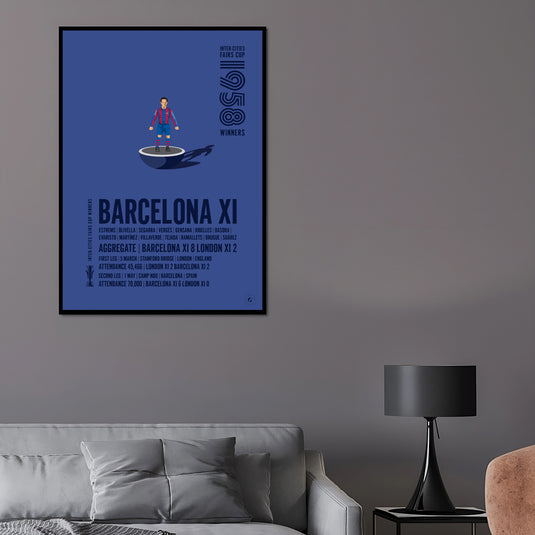 Barcelona 1958 Inter-Cities Fairs Cup Winners Poster