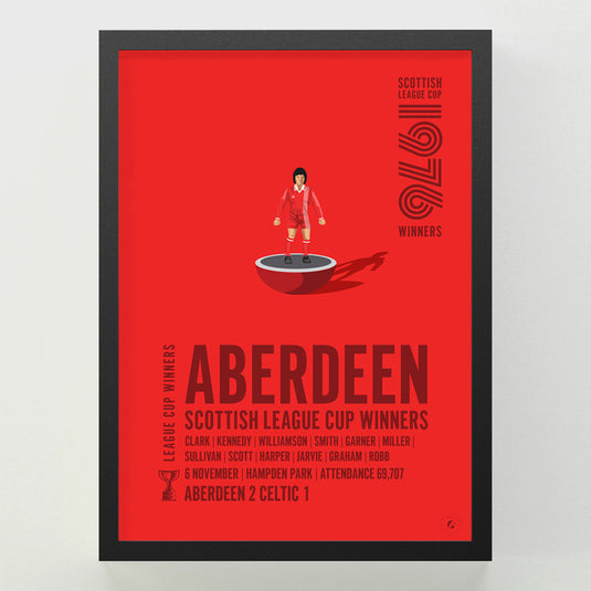 Aberdeen 1976 Scottish League Cup Winners Poster