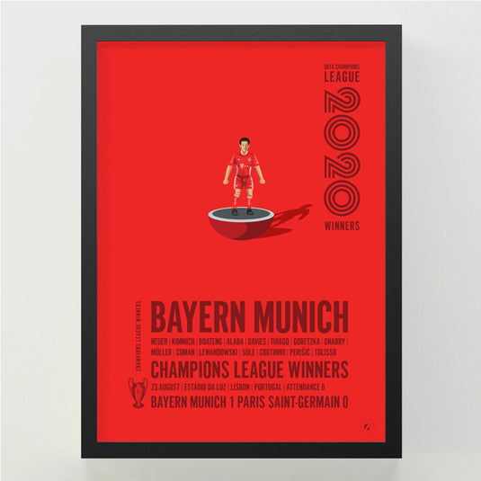 Affiche des vainqueurs de l'UEFA Champions League du Bayern Munich 2020