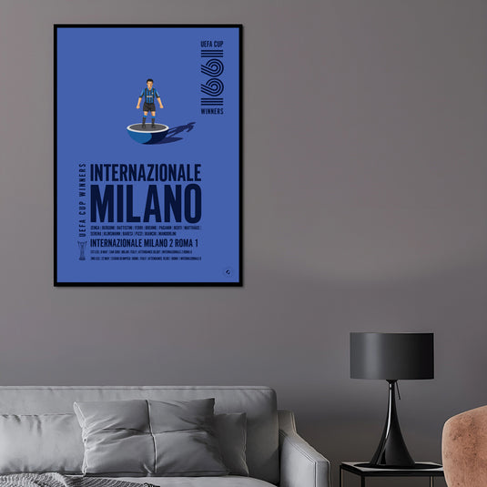 Affiche des vainqueurs de la Coupe UEFA de l'Inter Milan 1991