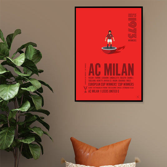 Affiche des vainqueurs de la Coupe des vainqueurs de coupe de l'UEFA 1973 de l'AC Milan