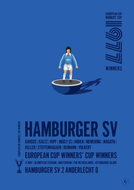 Affiche des vainqueurs de la Coupe des vainqueurs de coupe UEFA du Hamburger SV 1977