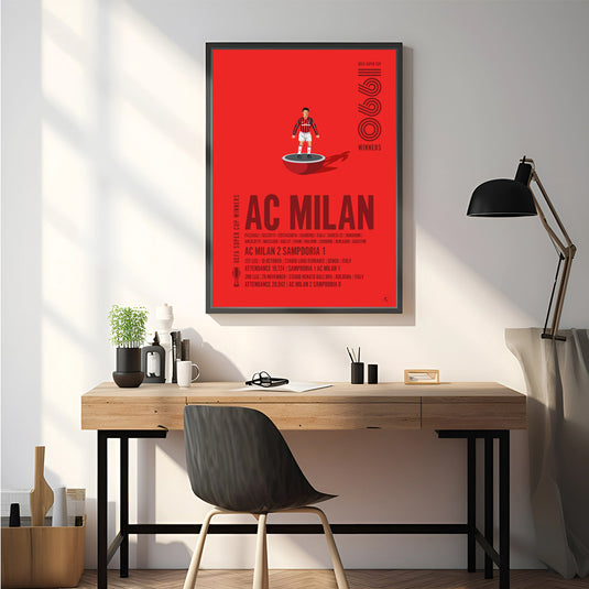 AC Milan 1990 UEFA Super Cup Winners Poster