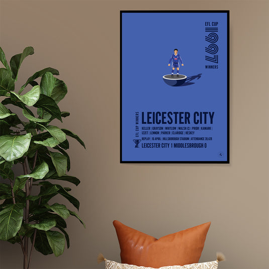 Ganadores de la Copa EFL de Leicester City 1997 Póster