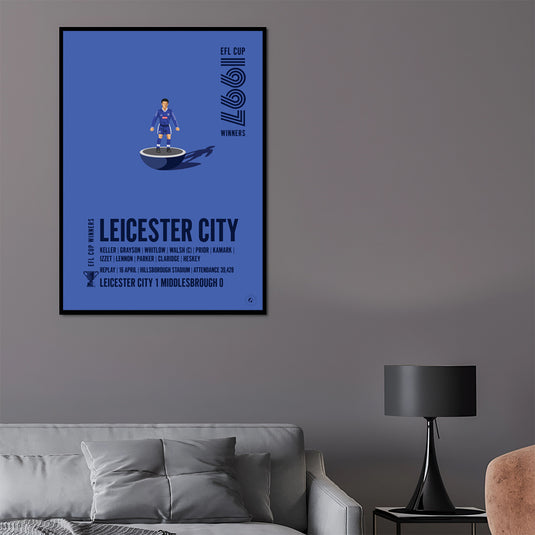 Leicester City 1997 EFL Cup Winners Poster