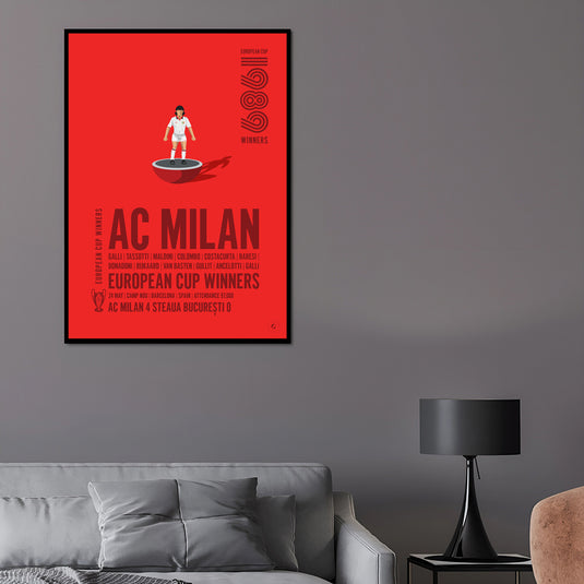 Vainqueurs de la Coupe d'Europe de l'AC Milan 1989 Poster