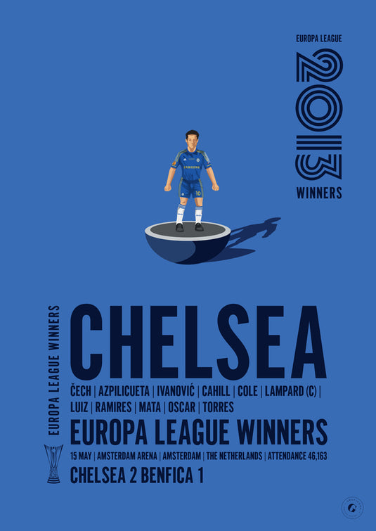 Chelsea 2013 Europa League Winners Poster