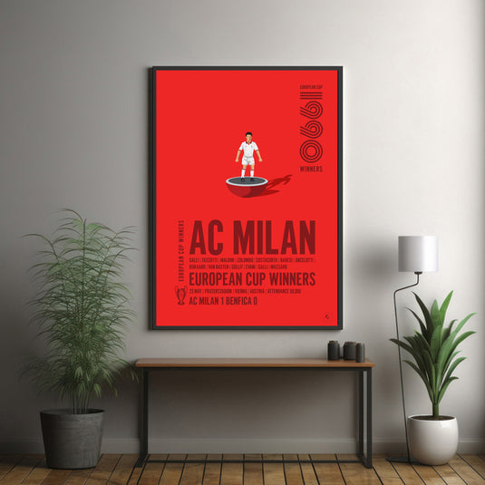 Vainqueurs de la Coupe d'Europe de l'AC Milan 1990 Poster