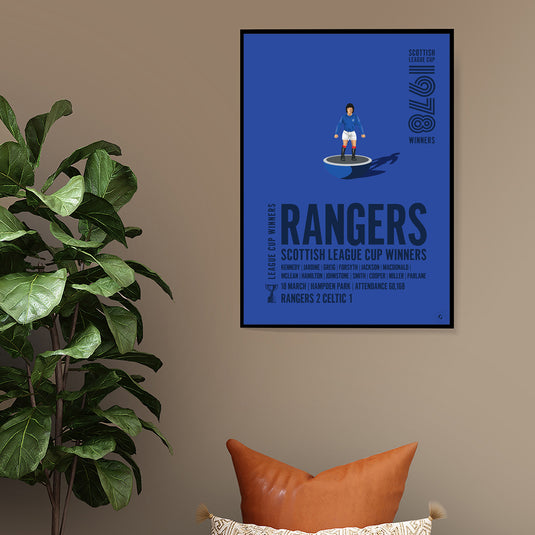 Rangers 1978 Scottish League Cup Winners Poster