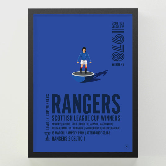 Rangers 1978 Scottish League Cup Winners Poster