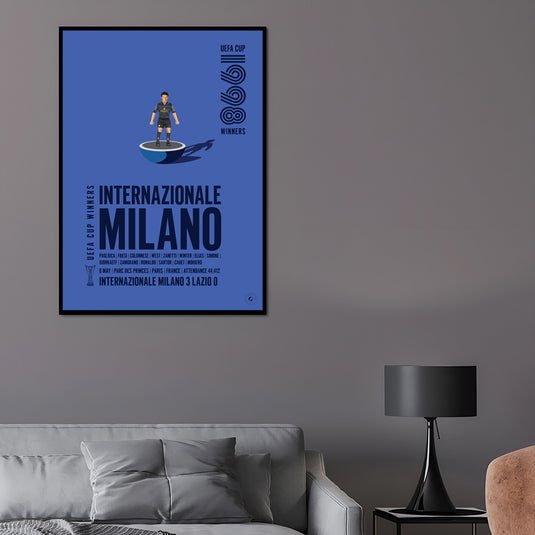 Affiche des vainqueurs de la Coupe UEFA de l'Inter Milan 1998