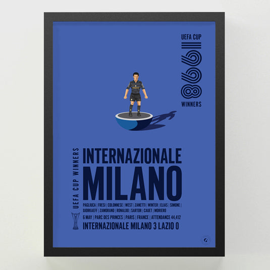 Affiche des vainqueurs de la Coupe UEFA de l'Inter Milan 1998