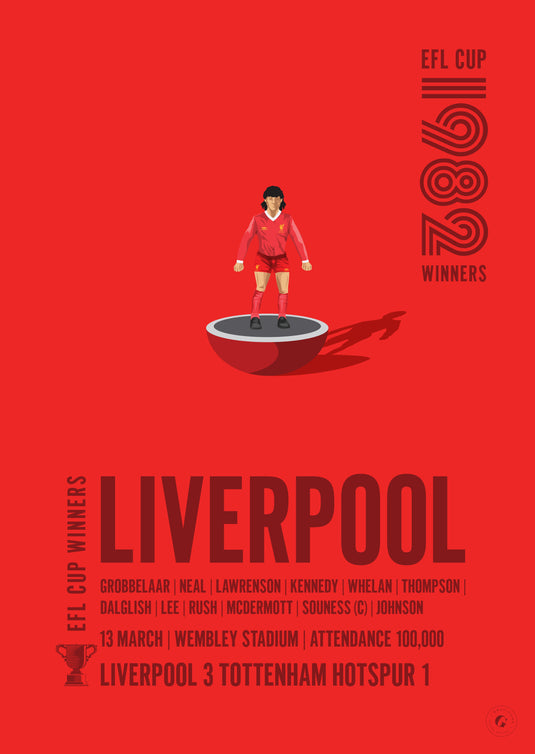 Ganadores de la Copa EFL de Liverpool 1982 Póster