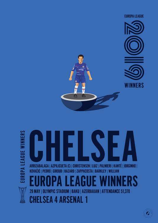 Chelsea 2019 Europa League Winners Poster