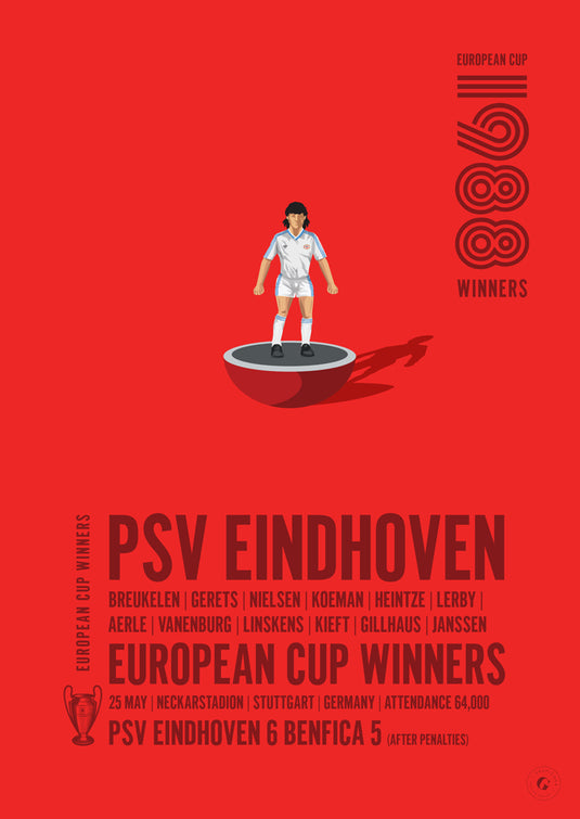 PSV Eindhoven Vainqueurs de la Coupe d'Europe 1988 Poster