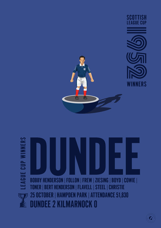 Dundee 1952 Scottish League Cup Winners Poster