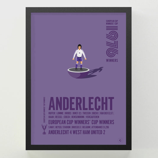 Affiche des vainqueurs de la Coupe des vainqueurs de coupe UEFA 1976 d'Anderlecht