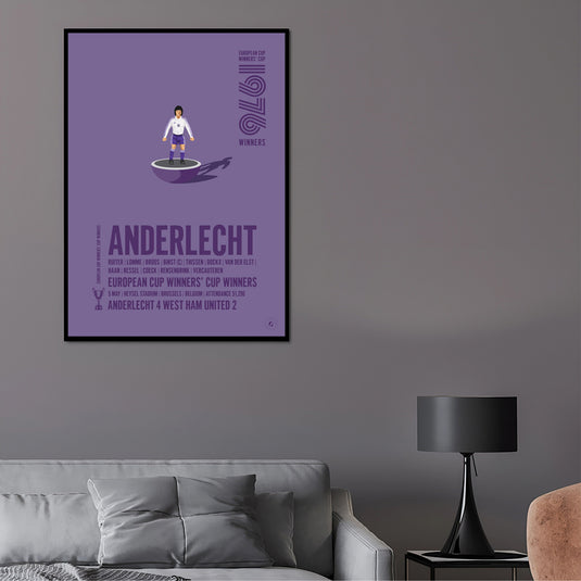 Affiche des vainqueurs de la Coupe des vainqueurs de coupe UEFA 1976 d'Anderlecht