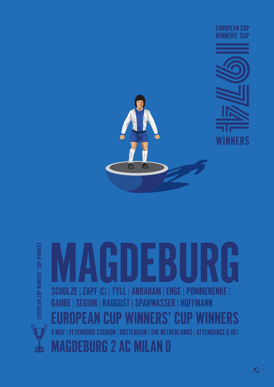 Magdebourg 1974 Affiche des vainqueurs de la Coupe des vainqueurs de coupe UEFA