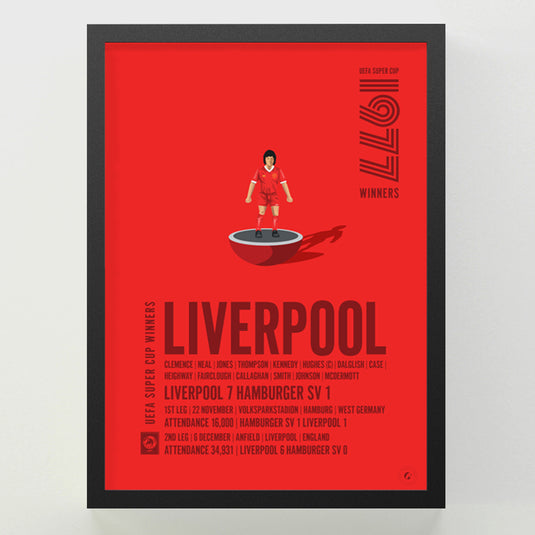 Liverpool 1977 UEFA Super Cup Winners Poster