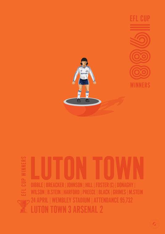 Luton Town 1988 EFL Cup Winners Poster